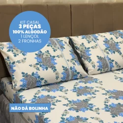 Lençol de Malha 100% Algodão Solteiro Casal Queen e King com Elástico e Fronha