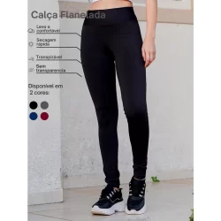Kit 2 Calça Legging Flanelada Térmica Para Frio e Inverno
