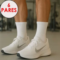 Kit 6 Pares Meias Cano Médio Hoahi Grossa Atoalhada Alto Unissex Meia Sport Em Algodão Confortável Masculina Feminina
