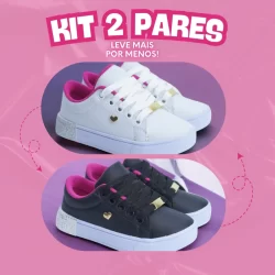 Kit 2 Pares Tênis Feminino Infantil Escolar Leve Qualidade e Estilo 25 ao 36 Pronta Entrega