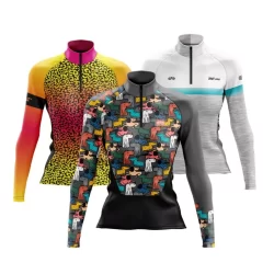 Camisa Camiseta Ciclismo Manga Longa Feminina MTB  UV Roupa Inverno Pedal Pedalar Bike