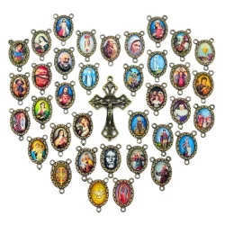 12 Entremeios 12 Crucifixos Para Terço Ouro Velho