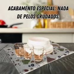 Tapete Escorredor De Louça Aparador  Para Pia Secagem Rápida Cozinha Organização Copo Prato Talheres
