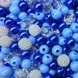 Blend Mix Pedraria Azul Premium Perola Miçanga Cristais brincos tiaras artesanato bijuterias