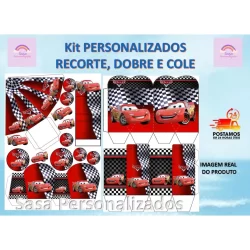 TEMA CARROS RELÂMPAGO MC QUEEN- KIT FESTA PERSONALIZADO - LEMBRANCINHA 80/160 ITENS
