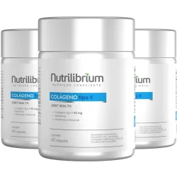 Kit 3x Colágeno Tipo 2 Premium 180 Cápsulas Nutrilibrium