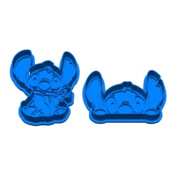 Kit 2 Cortadores de Biscoito 💙 Stitch 💙 em PLA 7cm | Tema Personagem Fofinho | Ideal para Festas e Confeitaria