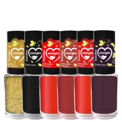 Kit 6 Esmaltes Sou Vegan Vermelhos Cores Fortes Vibrantes Unhas Manicure