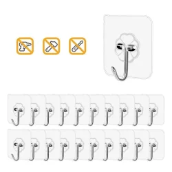 Kit 48 pçs Ganchos Adesivos Parede Multi Funcional Autocolante Casa Cozinha Quarto Banheiro