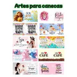 50 ARTES PRONTAS PARA USO SUBLIMAÇÃO CANECA