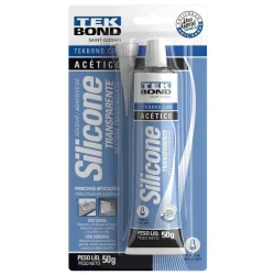 Cola Silicone Acético Transparente Tekbond Blister 50g Uso Geral Banheiro Box Pia Vedação e Selagem