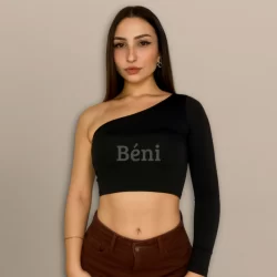 Top Cropped Uma manga | Top um ombro Frente e Costas Dupla – Modelagem Mula Manca P a GG