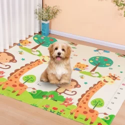 Tapete Infantil Emborrachado Dupla Face 180x200x0.8cm para Bebê Brincar e Aprender