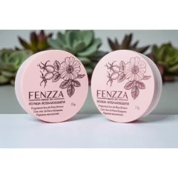 Kit 2x Pó Facial Rosa Mosqueta Fenzza 15 g Micronizado, Acabamento Natural, Finalização de Maquiagem