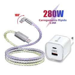 Carregador Cabo Para Tipo C Micro USB iOS Colorido Streamer De Carregamento Rápido 1M Anti-emaranhamento
