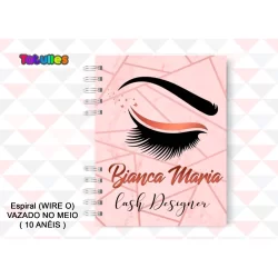 Agenda Cilios Designer Personalizada personalizada Com 120 Páginas