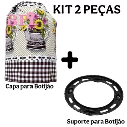 Suporte Para Gás Botijão + capa para botijão de gas Estampado - Jogo de cozinha