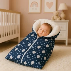 saco de dormir estampado casulo pra bebe SHERPA com ziper, enxoval, frio