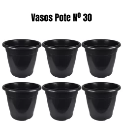 Kit 5 Vasos Grande Pote 30 12 Litros Para Plantas Flores Jardim Mudas Horta