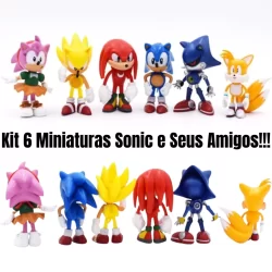 Kit 6 Miniaturas Bonecos Sonic E Seus Amigos 7 Cm Coleção Completa