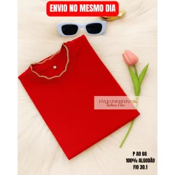 2 Tshirt Babylook Gola lurex Trabalhada Kit 2 Tshirt P AO GG ESCOLHA SUA COR OU 1 TSHIRT