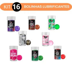 Kit Sex Shop 16 Bolinhas Explosivas Óleo Lubrificante Beijável e Funcional Esquenta, Gela
