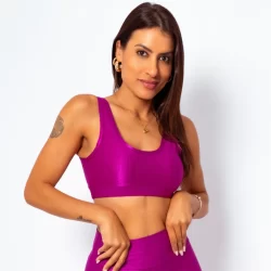 Top Regata Shine Micro Canelado Bojo Removível
