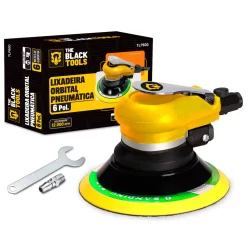 Lixadeira Pneumática Roto Orbital 6 Rokit Hookit Roquite The Black Tools Cor Amarelo