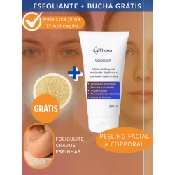 Kit Esfoliante e Peeling Facial e corporal: Esfoliante + Bucha Facial, elimina Cravos, Foliculite