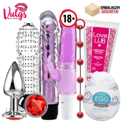 Vibrador Sex Shop Produtos Kit Capa Peniana Plug Anal P Estimulador Egg Masturbador Lubrificante