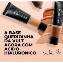 Base Matte Hidraluronic Vult  26ml Média Cobertura Com Ácido Hialurônico