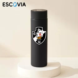 Garrafa Térmica Time de Futebol Vasco Com Medidor De Temperatura Digital 500ml