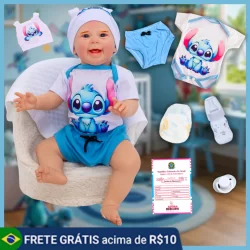 Bebê Reborn Menino Realista Original Articulado Corpo de Silicone Pode Dar Banho