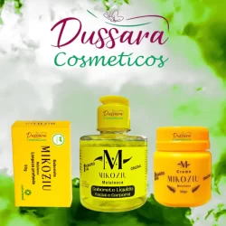 Kit Mikoziu C/ 3 Itens - Pomada + Sabonete Barra + Sabonete Líquido - Mikoziu Clareador de Manchas
