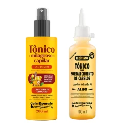 Dupla Imbatível Gota Dourada: Tônico de Alho Tradicional 100 ml + Tônico Milagroso 200 ml