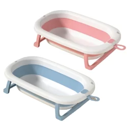 Banheira Infantil Portátil com Suporte Dobrável de Bebê Menina Menino - Banheira Grande Para Bebê