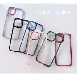 capa Silicone/Acrilico capinha case transparente com moldura da câmera metalizada brilhante anti impacto modelo 01012