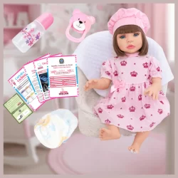 Bebê Reborn Silicone Boneca Menina Realista Pode Dar Banho