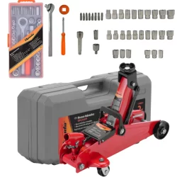Kit Com Jogo de Soquete 40 Pcs e Macaco Hidráulico 2T Sparta