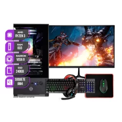 PC Gamer Completo Mancer, AMD RYZEN 3 3200G, Vega 8, 8GB DDR4, SSD 240GB, Fonte 400W 80 Plus