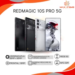 Redmagic 10S Pro 5G, Câmera dupla 50MP+50MP, Processador Snapdragon 8 Elite, Bateria 6500mAh, 7050mAh,Versão Global