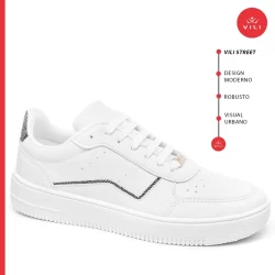 Tênis Feminino Vili Street Casual Dia a Dia Branco