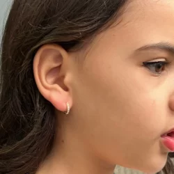 Brinco Infantil Argolinha Click Antialérgico Banhado A Ouro 18k Com Garantia