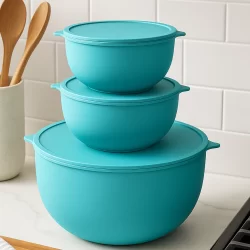 Kit 3 Potes BOWL Mantimento Grande 1 de 5.800 LT e  2 de 2.800 LT  Plástico Saladeira, churrasco
