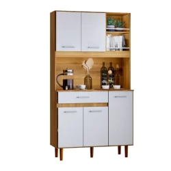 Armário de Cozinha Compacta 5 Portas Modular Compacta com 1 Gaveta Multiuso - Móveis Bonatto