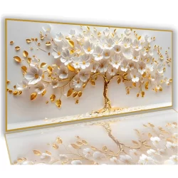 Quadro Decorativo 110x80 Grande Arvore Da Vida Petala Branca full hd premium 4k