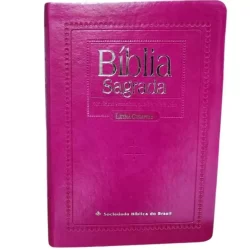 Bíblia Sagrada | Almeida Revista E Corrigida | Letra Gigante | Capa Luxo Couro Púrpura Nobre
