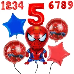 Kit Balão Festa Infantil Aranha Aniversario Balões Escolha a Idade Homem Teia Criança