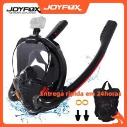 JOYFOX Máscara De Mergulho Dupla Tubo De Silicone Full Dry Adultos Face Snorkelling