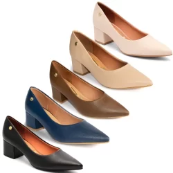 Scarpin Vizzano Salto Médio Bloco Sapato Confortável 1220.315